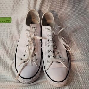 Converse Chuck Taylor All Star White Leather Low Top Sneakers 109058 Mens 10